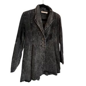 Testimony Los Angeles Women's Gray Washed French Terry Blazer Jacket. Wmn Small